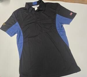 Waffle House Employee Uniform Polo Shirt Black Blue Mens Small